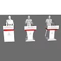 Functional Podium Desk For CIFTIS 2023 International Service Trade Fair With Microphones And Figure