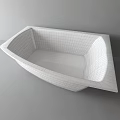 White Modern Freestanding Bathtub With Sleek Angular Design For Bathroom Interior 3d model