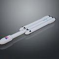 White Rocket Model With American Flag Detailed Design For Display And Collection 3d model