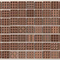 Diverse Brown Geometric Grille Patterns Arranged In Decorative Grid Layout 3d model