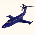 Purple Passenger Plane Flying in Clear Blue Sky with Sleek Design