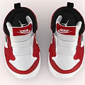 Nike Baby Red And White High Top Shoes With Swoosh Logo And Soft Sole