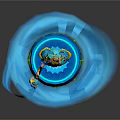 Game Movie Character In Blue Robe Turban Holding Star Staff With Blue Ribbons