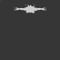 Mysterious Mythical Creature With Spiked Head Intricate Body And Humanoid Figure On Gray Background