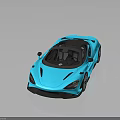 Sleek Blue Convertible Sports Car with Modern Design Black Top and Black Wheels