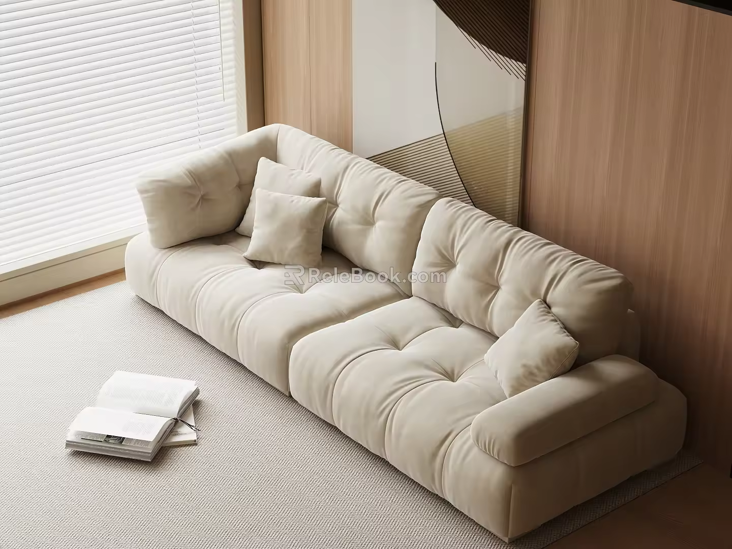 Modern Double Sofa Casual Sofa Lazy Sofa 3d model