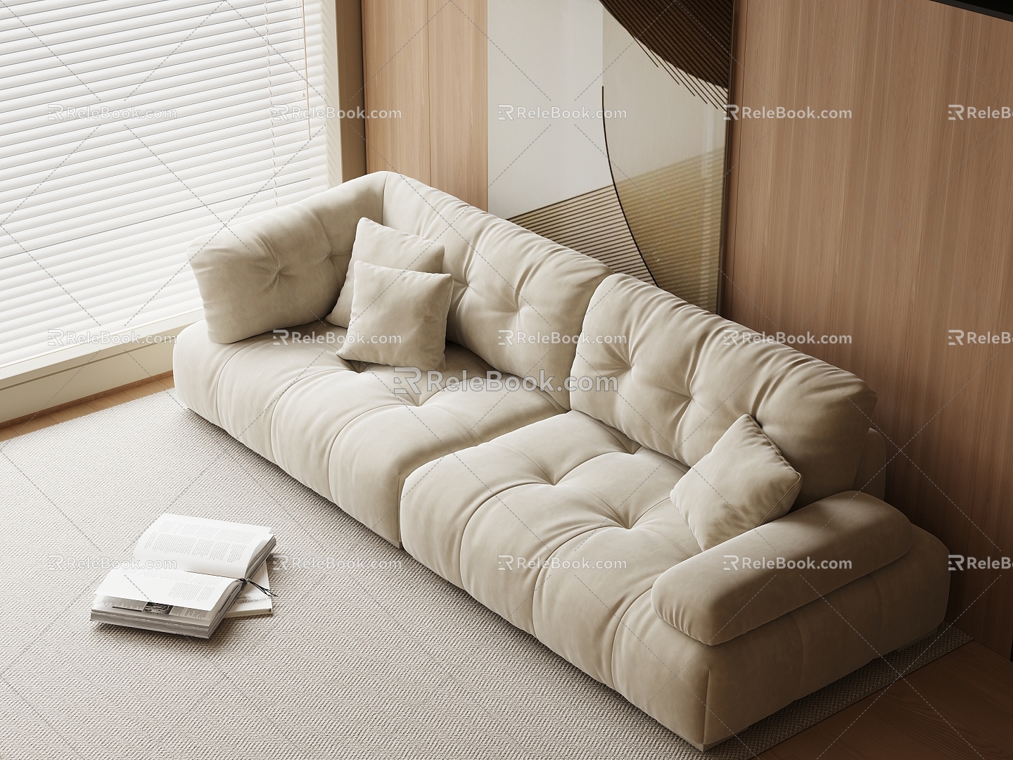 Modern Double Sofa Casual Sofa Lazy Sofa 3d model