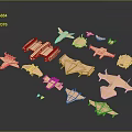 Light Brown Paper Airplane Craft Models With Various Designs Displayed On Dark Background