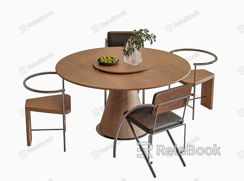 Modern Dining Table and Chair Combination Round Dining Table Dining Chair Single Chair model