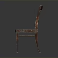 Vintage Wooden Slat Back Dining Chair With Worn Seat And Rustic Finish