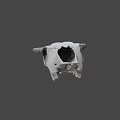 Detailed White Cow Skull With Curved Horns On Dark Background
