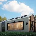 Villa Homestay Hotel House Self-built Cafe Milk Tea Shop Space Capsule Mobile Board Room 3d model