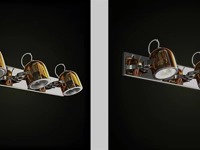 Modern Brass Wall Lamp With Multiple Light Heads And Stylish Design 3d model