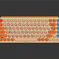 Cute Colorful Computer Keyboard With Smiley Face Keycaps And Orange Pink Blue Design