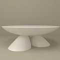 Modern White Coffee Table With Three Conical Bases For Minimalist Home Decor 3d model