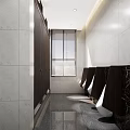 Modern Public Restroom Interior Design With Marble Sink Counter Large Mirror And Green Plant