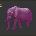 3D Rendered Elephant With Metallic Texture Walking In Gray Background And Ground Reflection