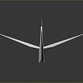 Minimalist White Paper Origami Crane Decorative Ornament For Tabletop Decoration On Dark Reflective Surface
