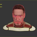 Tony Stark 3D Character Bust Model With Red Silver Armor And White Base