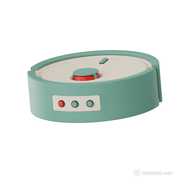 Smart Machine For Home Use Green Circular Design Red Top Button And Front Control Buttons 3d model 