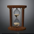 Classic Wooden Hourglass With Glass Body Gold Accents And Sand Timer