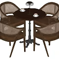 Casual table and chair combination 3d model