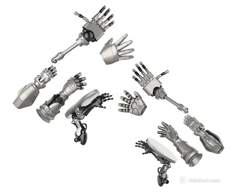 Smart Machines With Various Mechanical Arms And Robotic Hand Designs 3d model