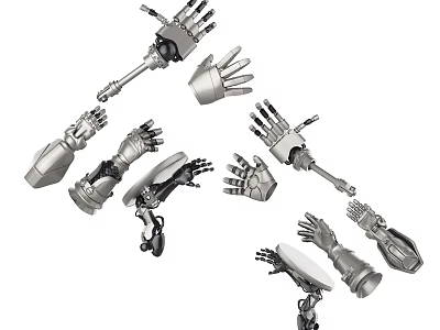 Smart Machines With Various Mechanical Arms And Robotic Hand Designs 3d model