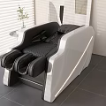 Modern Black and White Massage Chair with Sleek Leather Design in Indoor Setting