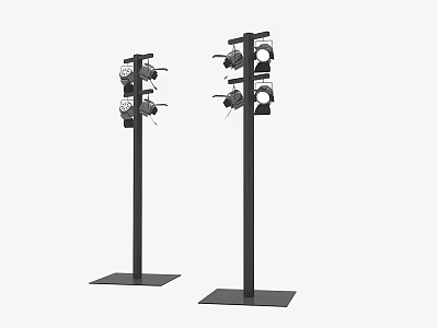 Modern Downlights And Spotlights With Black Stand Featuring Multiple Heads Design 3d model