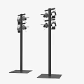 Modern Downlights And Spotlights With Black Stand Featuring Multiple Heads Design 3d model