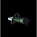 3D Model Sword With White Blade Blue Detail And Green Hilt
