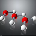 Molecular Structure Model With Red And White Spheres And Gray Bonds