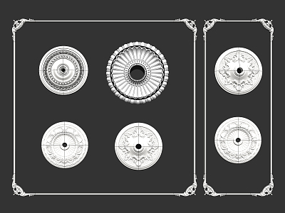 European-style lamp panel gypsum line carved lamp panel combination model