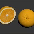 Fresh Ripe Orange Fruit Whole And Sliced With Juicy Pulp And Shiny Peel