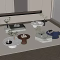 Modern Coffee Tables In Various Shapes Materials With Plants Books And Decorations For Living Room