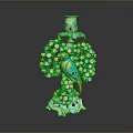 Colorful Bird Decorative Ornament Featuring Tree Shaped Structure Flowers and Beads