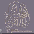 Decorative Neon Lamp Lighting Combination With Blue Love My Body Text Design For Wall