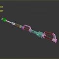 Futuristic Metallic Staff Weapon With Silver Black Handles And Modern Sleek Design