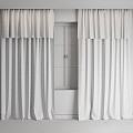 Curtain cotton linen window 3d model