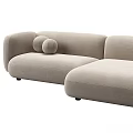 Modern Beige Fabric Sofa Interior With Round Pillows And Modular Sections Design 3d model