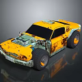 Yellow Modified Off Road Car With Stylish Body Design And Large Tires