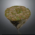 Modern Conical Decorative Art Piece With Green Orange Textured Surface In Contemporary Interior