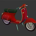 Red Classic Scooter with Black Seat and Silver Accents in Retro Design
