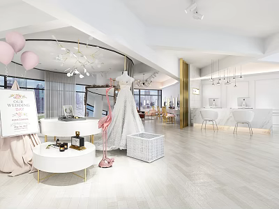 Modern Wedding Photography Shop Wedding Photography Dress Gallery Dressing Room Wedding Photo Studio Front Desk Sofa Combination Dressing Table 3d model