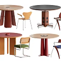 Dining Table And Chair Combinations With Various Designs And Color Options 3d model