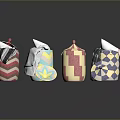 Colorful Decorative Tissue Holders With Striped And Checkered Patterns For Home