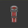 Red Futuristic Space Car With Rocket Engines And Aerodynamic Exterior Design