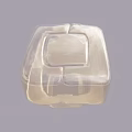 Amber Transparent Glass Side Table With Modern Geometric Design And Sleek Structure
