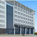 Modern Multi Storey Office Building Exterior With Glass Curtain Wall White Facade And Trees